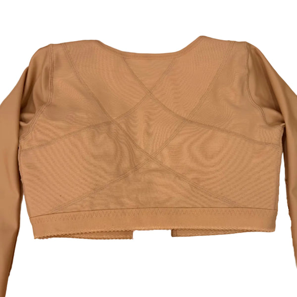 Long Sleeve Posture Bra Top SHORT LENGTH | Powernet Compression | Arm + Back Shaping + Removable Pads
