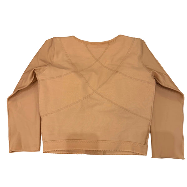 Long Sleeve Posture Bra Top LONG LENGTH | Powernet Compression | Arm + Back Shaping + Removable Pads