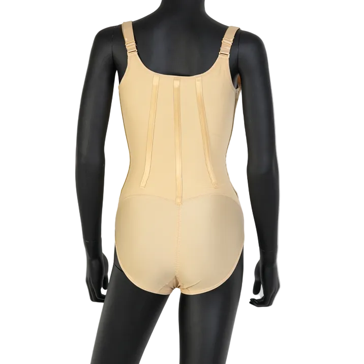 Bodysuit Under Bust Steel Bones Shapewear With Zipper