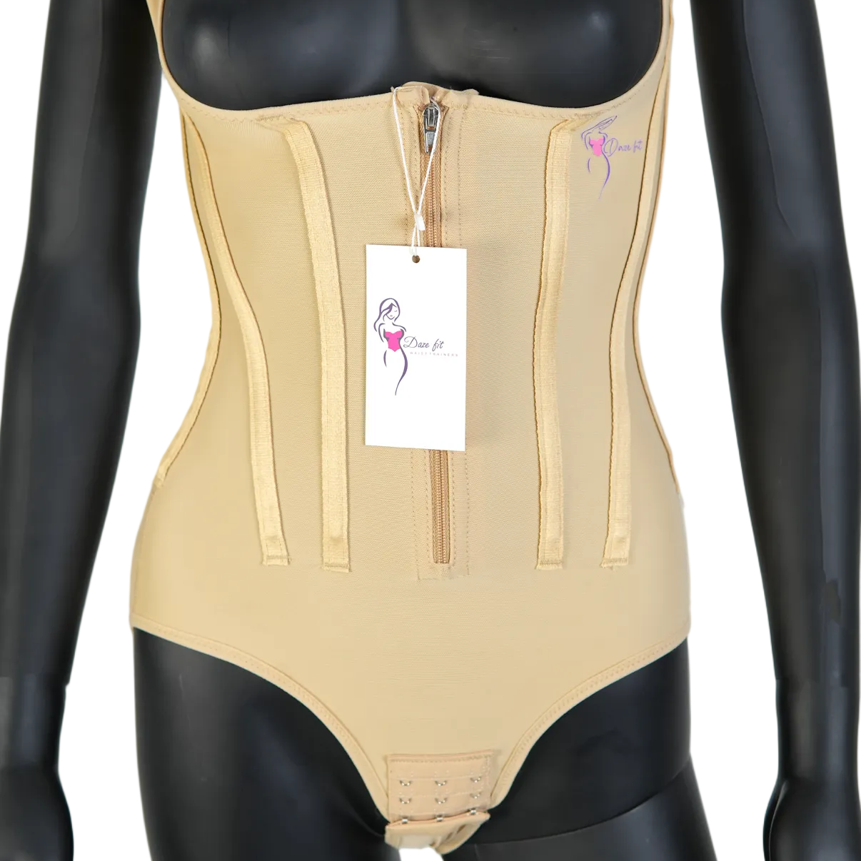 Bodysuit Under Bust Steel Bones Shapewear With Zipper